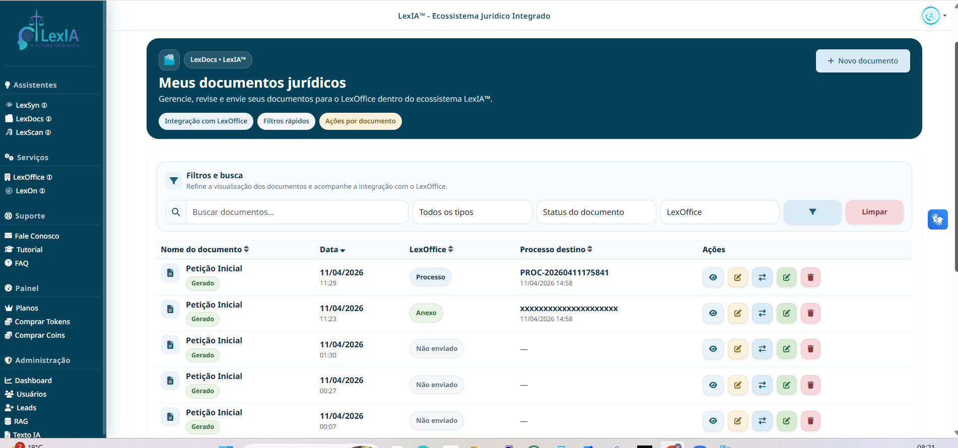 Lista de documentos e resumos do LexSyn na LexIA™